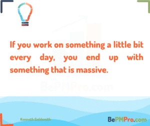 If you work on something a little bit every day, you end up with something that is massive. Kenneth Goldsmith #Motivation – eZH8vWwydzcIA8yBBbHB